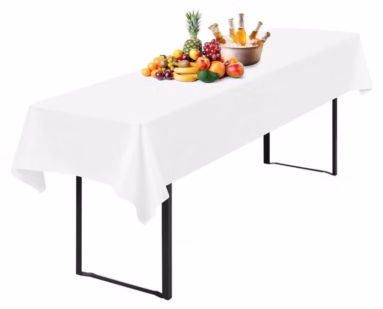 Tovaglia per birreria, modello "Bierzeltgarnitur", 100x250 cm, bianca, impermeabile, in poliestere, confezione singola