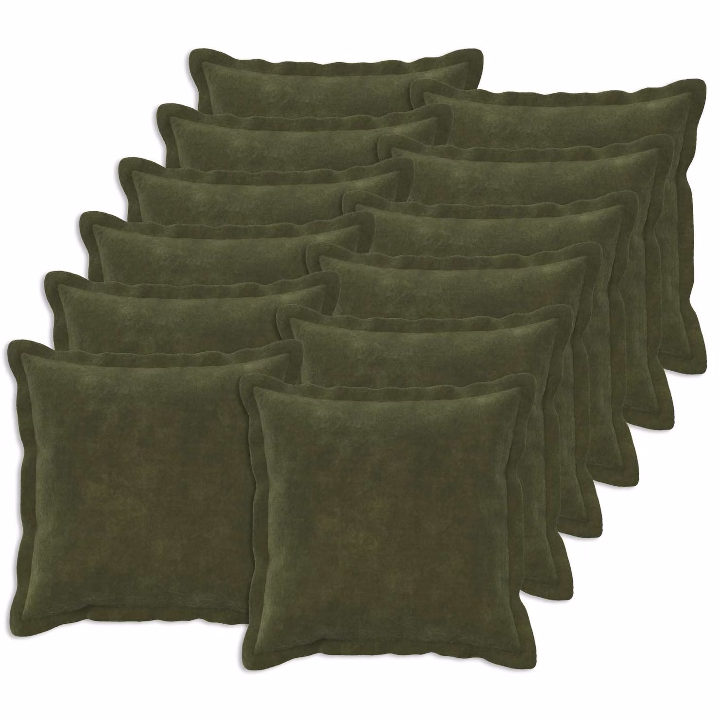 vidaXL Cuscino con cuscino HOUTEN 12 pz Verde Fleece in microfibra