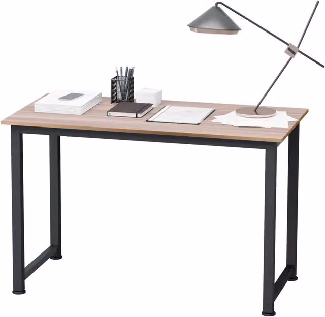 Scrivania Minimal con Cassetti e Ripiano Nero e Naturale L: 120 cm, P: 60 cm, H: 76 cm – 1