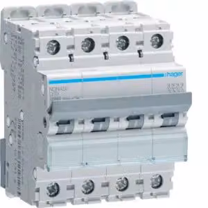 Interruttore magnetotermico a 4 poli, 10 kA, caratteristica D, 50 A, 4 moduli