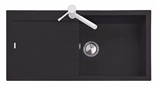 Plados Lavello Cucina Incasso 2 Vasche Gocciolatoio 116cm Black Matt AM11620UG70