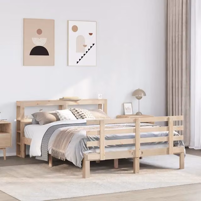 Giroletto con Testiera 140x190 cm in Legno Massello di Pino