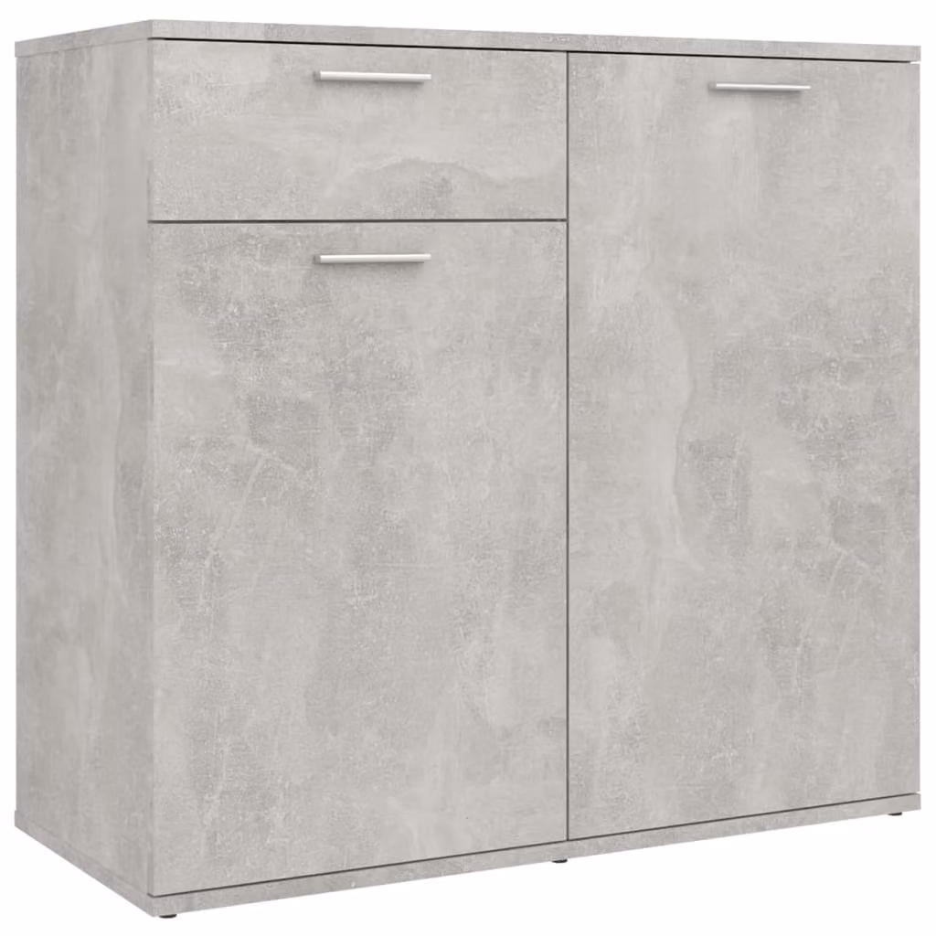 Credenza Grigio Cemento 80x36x75 cm in Legno Multistrato