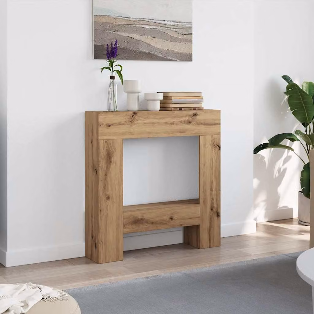 Cornice per Camino vidaXL in Rovere Marrone, Design Moderno, L 81 cm x P 18 cm x H 82 cm