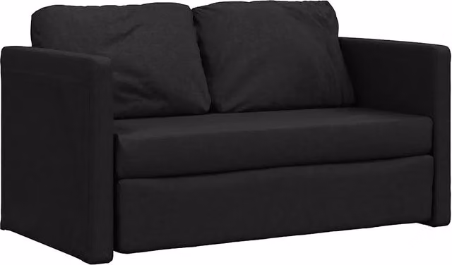 Divano letto | Sof¨¤ letto | Letto singolo da Terra 2 in 1 Nero 112x174x55 cm Tessuto