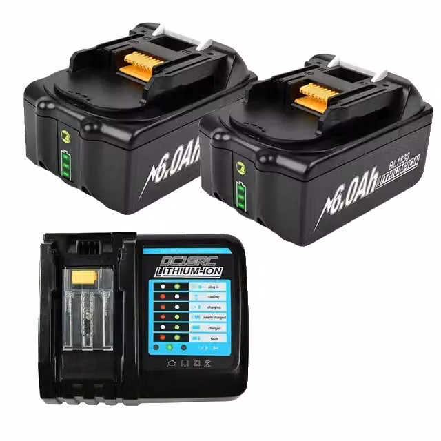 Batteria Makita 18V, capacità 6Ah, compatibile con BL1830/BL1860, 18V, set da 2