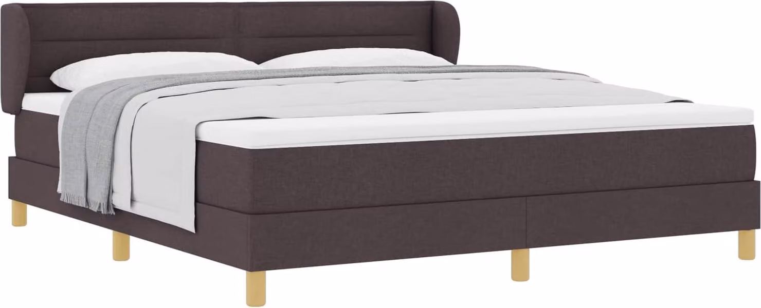 Letto a molle con materasso Marrone Scuro 180 x 200 cm Tessuto