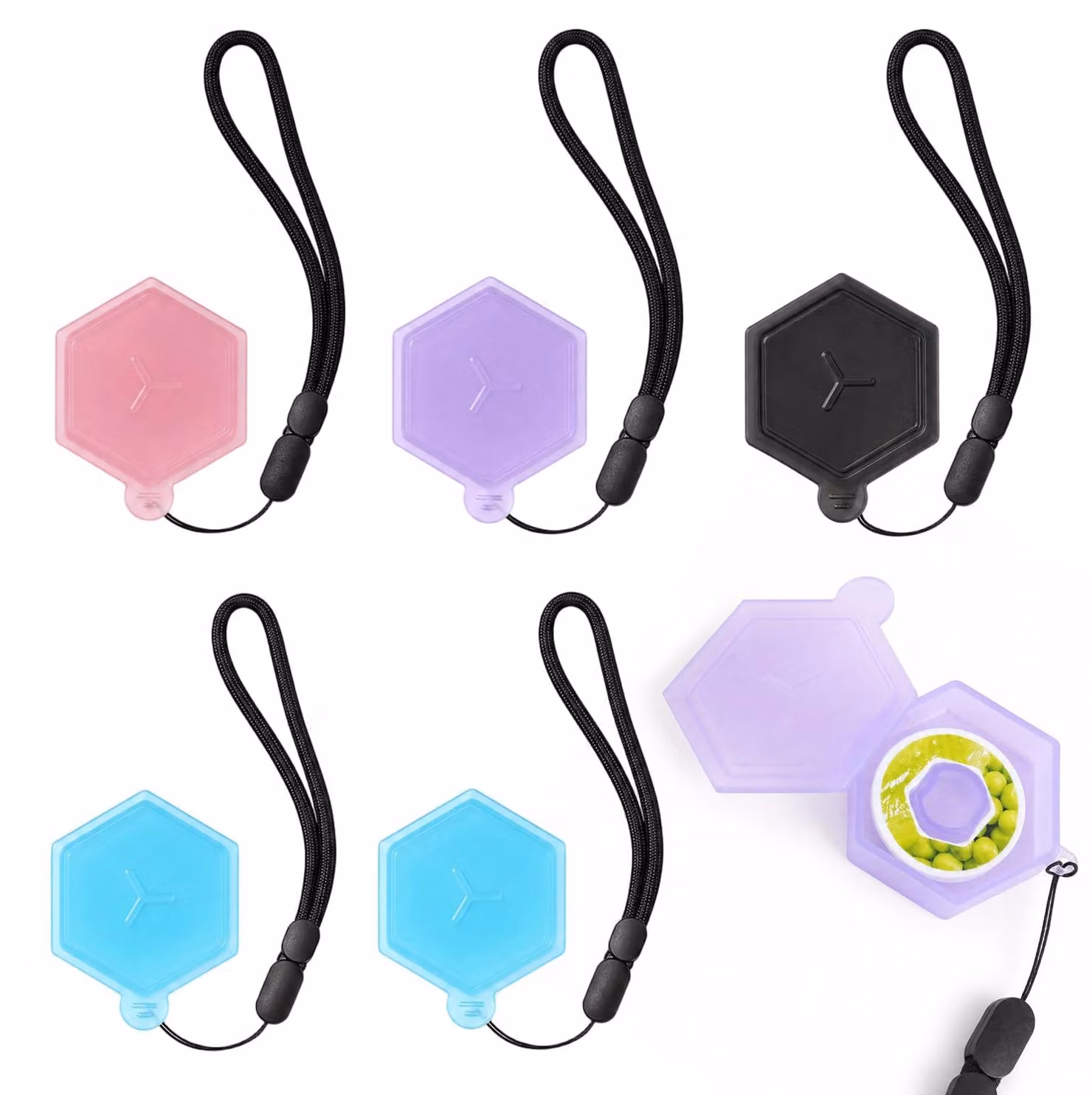 Contenitore per capsule, confezione da 5 pezzi, senza BPA, con anello per appenderlo, ideale per la cucina