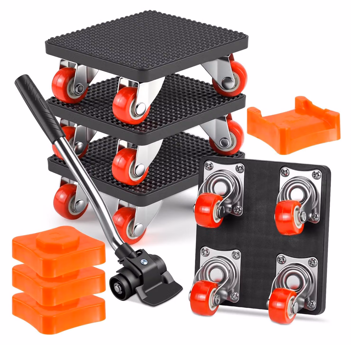 Omgoods - Set per il trasporto di mobili, composto da 4 rotelle e un utensile per sollevare
