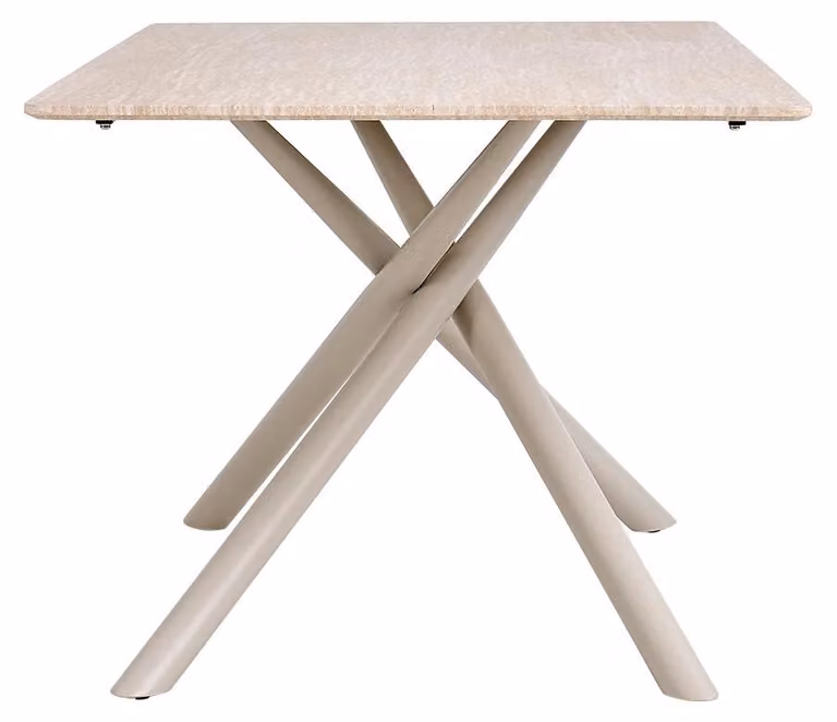 Tavolo da pranzo rettangolare - Design moderno minimalista - Piano in MDF con struttura in metallo - 180 x 90 cm - Adatto per 6 persone - Aspetto effetto legno