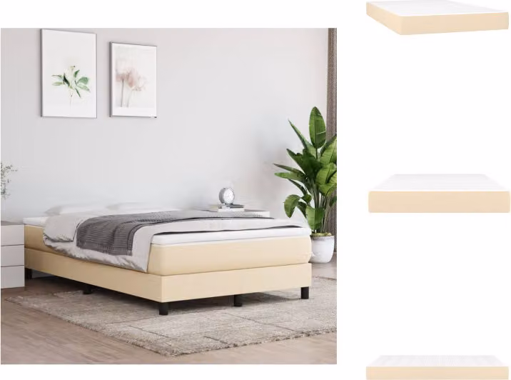 vidaXL Materasso a molle insacchettate crema 120x200x20 cm tessuto - Materassi