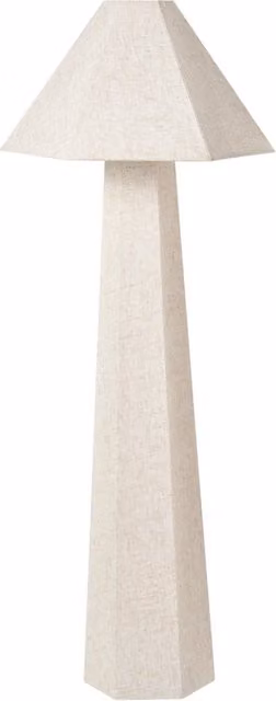 Lampada da terra BELIANI beige in tessuto con base a gabbia per soggiorno e camera da letto, H: 104 cm, L: 35 cm, P: 35 cm