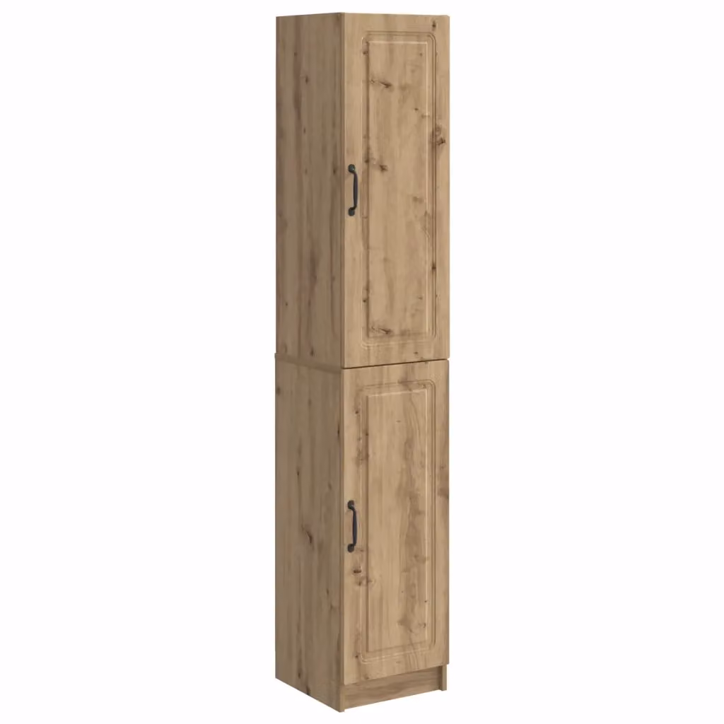 Set di 2 armadi a muro vidaXL in legno color rovere marrone opaco con ante a battente per soggiorno o ufficio in casa – 2
