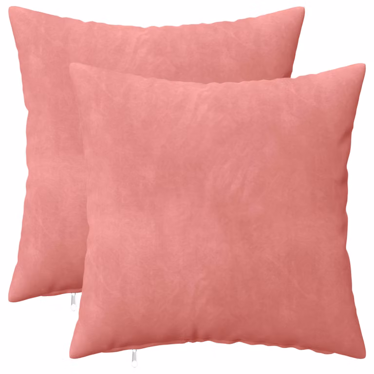 Set di 2 cuscini HEERLEN vidaXL in velluto rosa, L/P/H: 30 x 30 x 30 cm
