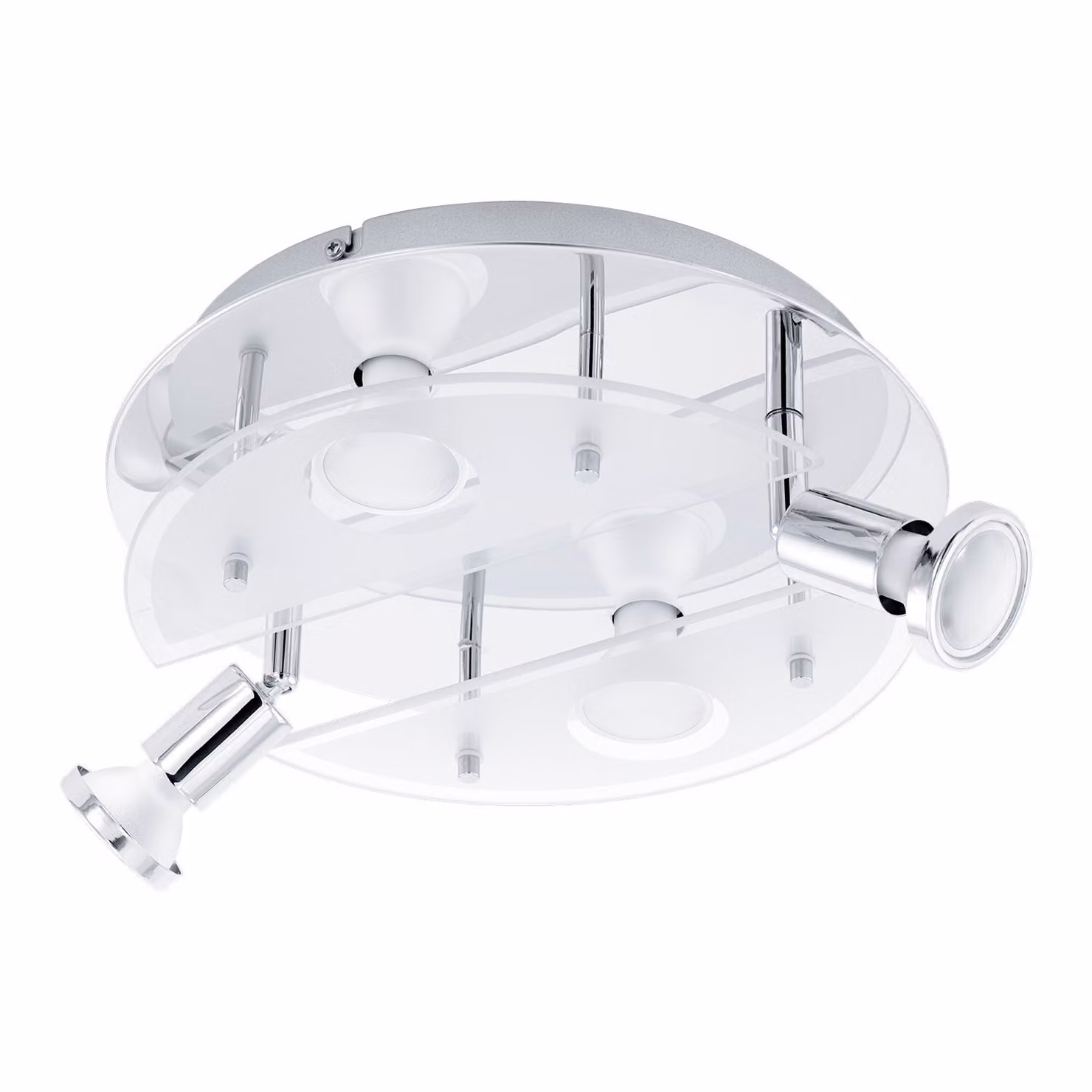 EGLO plafoniera 4 luci GU10-LED CROMO/CABO SATINATO con cambio colore 75381