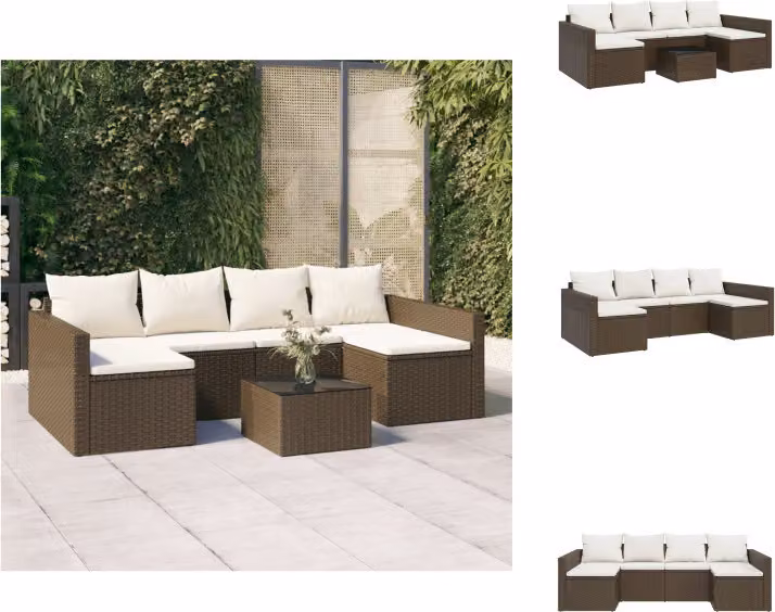 vidaXL set da salotto da giardino 2 pezzi con cuscini in poly rattan marrone - Set di mobili da giardino