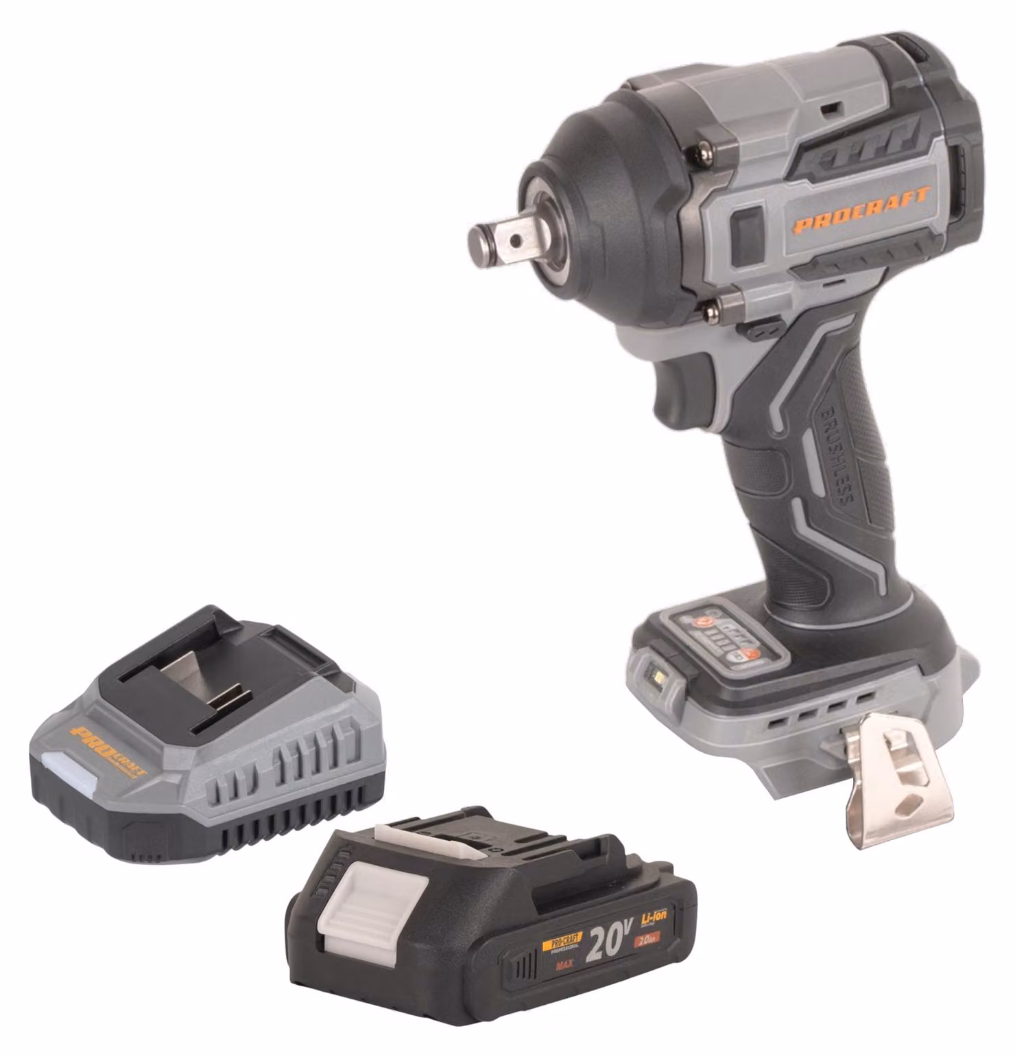 Procraft Industrial IW550Abb Avvitatore a impatto a batteria 20 V 550 Nm 1/2" + 1x batteria 2,0 Ah + caricabatteria