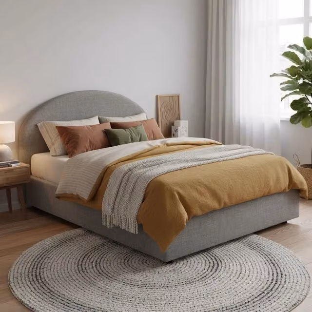 Letto Matrimoniale Melanite Talamo Italia con Materasso e Contenitore a Alzata, Grigio, 160 x 200 cm