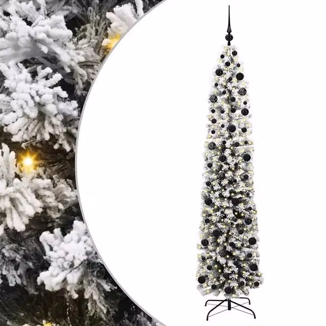 Albero di Natale artificiale moderno vidaXL verde con 300 LED luce bianca calda, Altezza: 210 cm