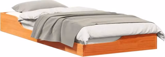 Letto singolo in pino massello marrone cerato con cassetti Design In L: 83.5 cm, P: 213.5 cm, H: 24 cm