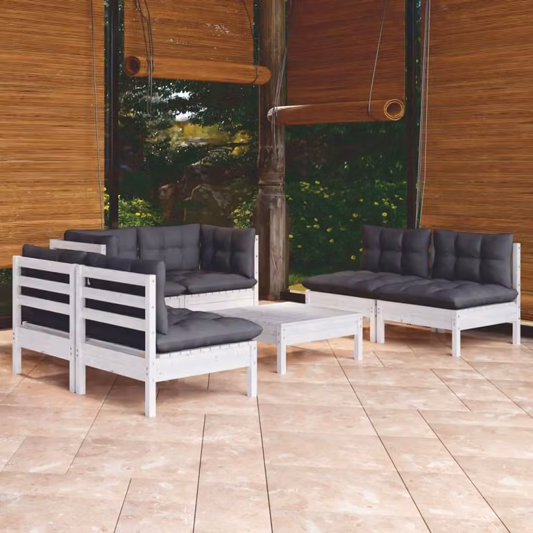 Maison Exclusive - Set Salotto da Giardino 7pz con Cuscini Legno Massello di Pino