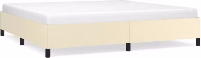 Letto matrimoniale DESIGN IN in similpelle beige con doghe in legno, dimensioni 200x200 cm – 1
