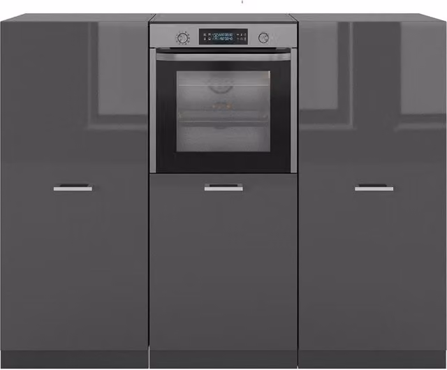 Cucina componibile moderna Vicco R-Line Antracite lucido, larghezza: 180 cm