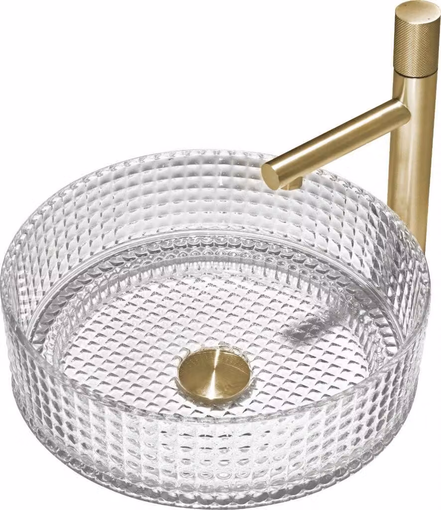 Mexen Lira lavabo in vetro da appoggio 37 x 37 cm, trasparente - 24053700