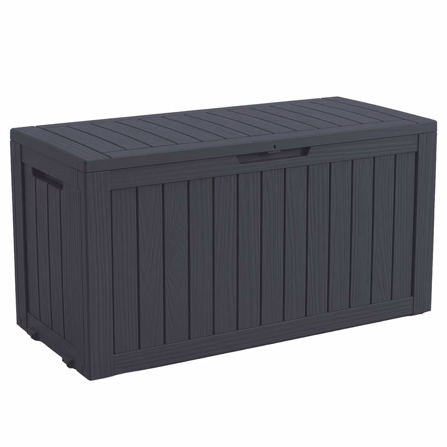 Floordirekt Box da giardino effetto legno resistente alle intemperie Box porta cuscini 270L antracite Box porta cuscini per terrazza, balcone e giardino