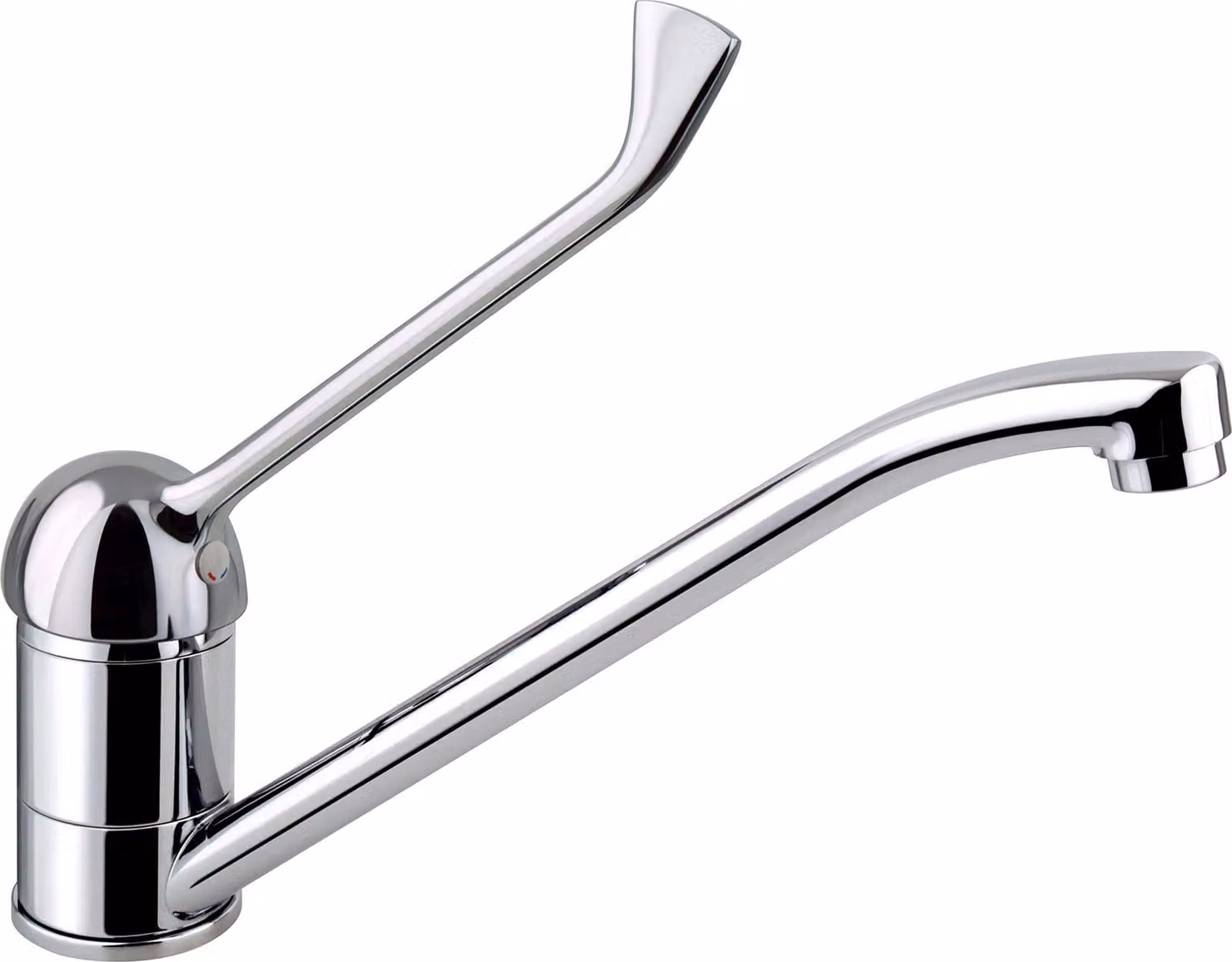 Miscelatore per lavello da cucina DP bath GCHMH, modello Hortensia, con leva lunga, finitura argento