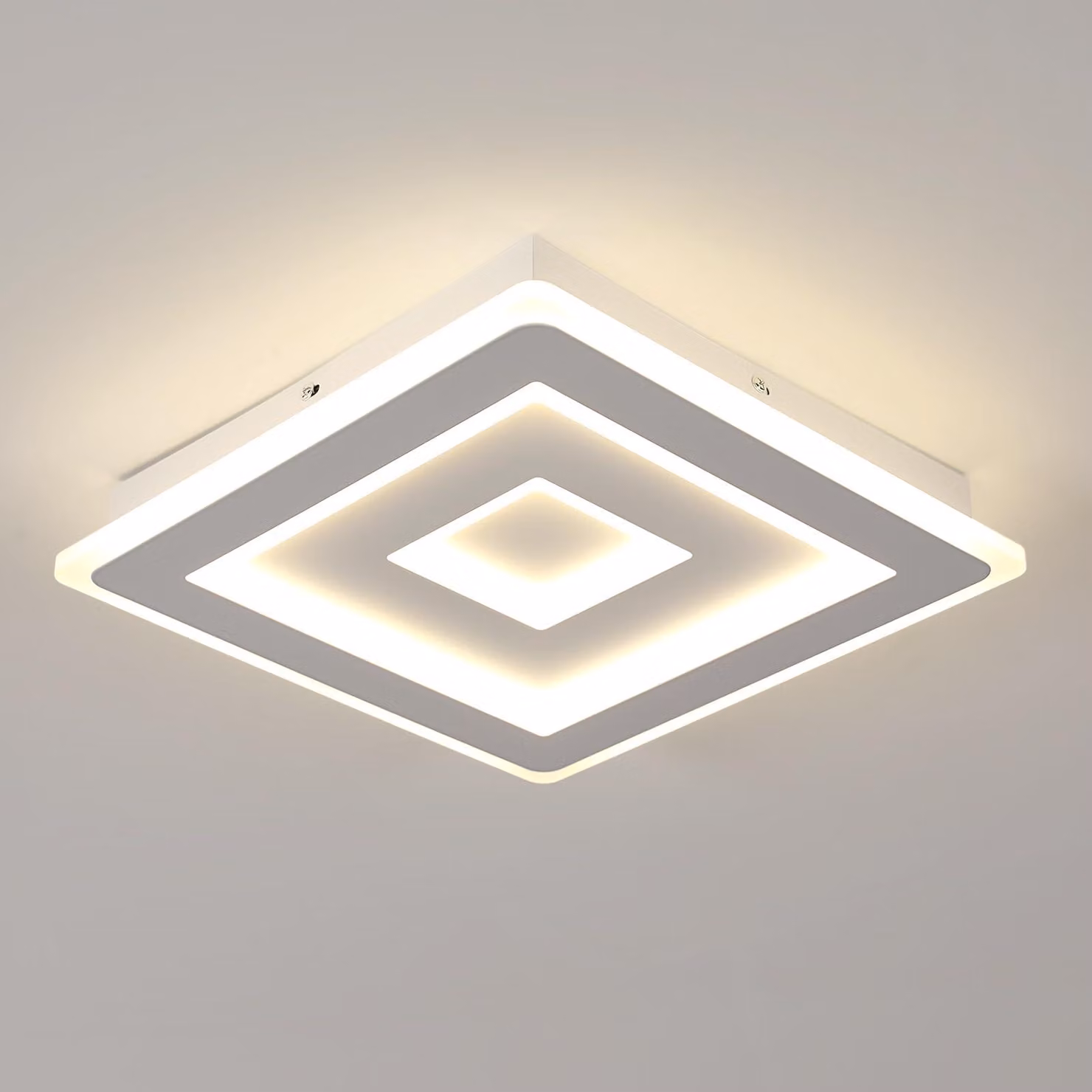 Comely: Plafoniera quadrata, 52W, 4500K, lampada da soffitto in acrilico, illuminazione moderna