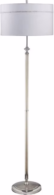 Lampada da terra Jupiter Julia II cromo paralume grigio