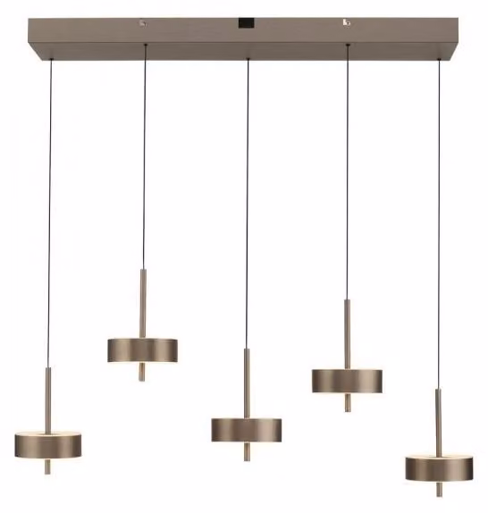 PAUL NEUHAUS Lampada a sospensione Q-ROTATE, a 5 bracci, marrone scuro, regolabile in altezza, ZigBee, 2700-5000K, cod. art. 2249-34