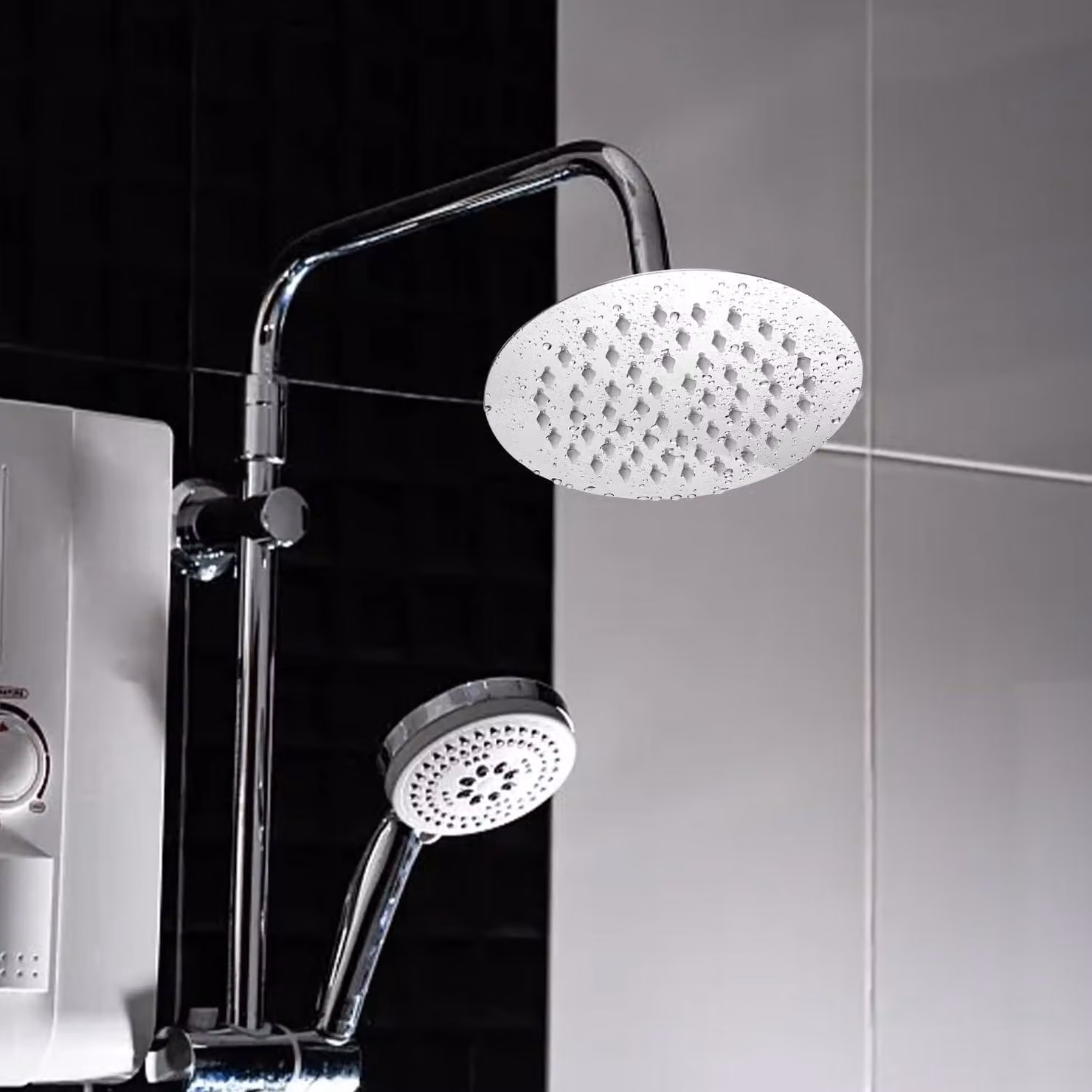 Soffione doccia grande, doccia a pioggia in acciaio inox, altamente lucido, soffione doccia rotondo da 1/2 pollice, 15 cm soffione doccia a risparmio idrico per il bagno
