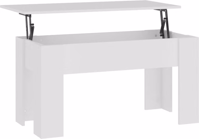 Tavolino da Salotto Bianco 101x49x52 cm in Legno Multistrato