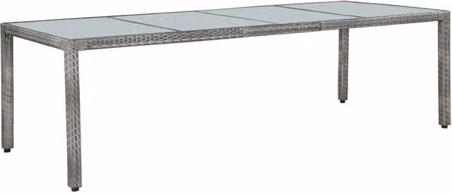 Set da Pranzo da Giardino 11 pz con Cuscini Polyrattan Grigio 43957