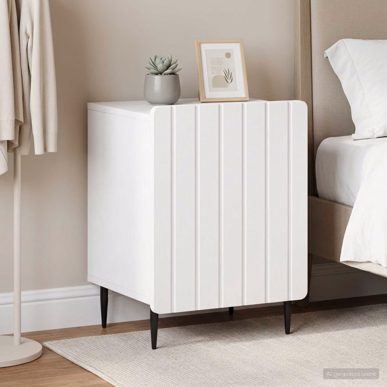 Set di 2 comodini vidaXL moderni in bianco opaco, L 43 cm x P 34,5 cm x H 52 cm