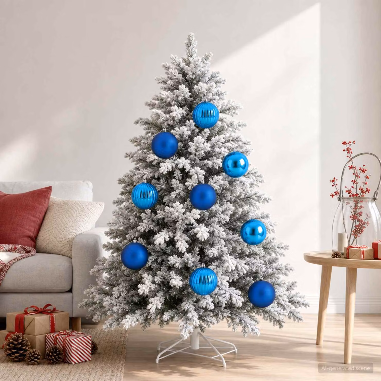 vidaXL Set di palline di Natale XL 9 pz Blu Ø 15 cm Plastica