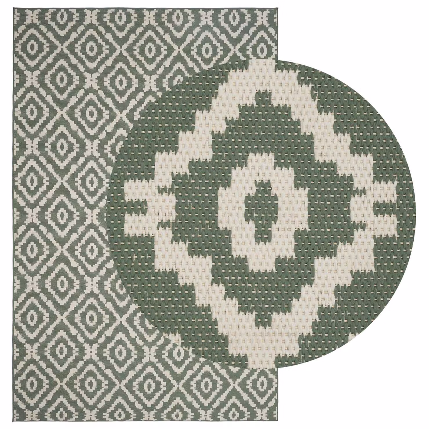 vidaXL Tappeto da Area Naturale e Verde 160 x 230 cm PET