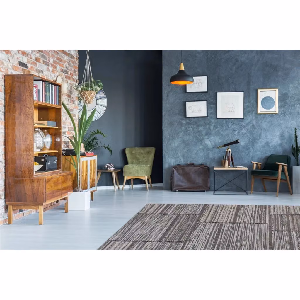 Tappeto Phoenix 102 Kendra Home Geometrico Moderno in Lana e Cotone Beige e Grigio – 2
