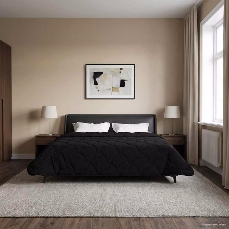 Piumino estivo traspirante e reversibile vidaXL in microfibra, Nero, L: 240 cm x P: 260 cm