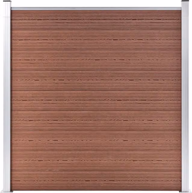 Set di pannelli per recinzione Videx composto da 3 moduli quadrati e 1 inclinato, colore marrone, L: 619 cm, H: 186 cm