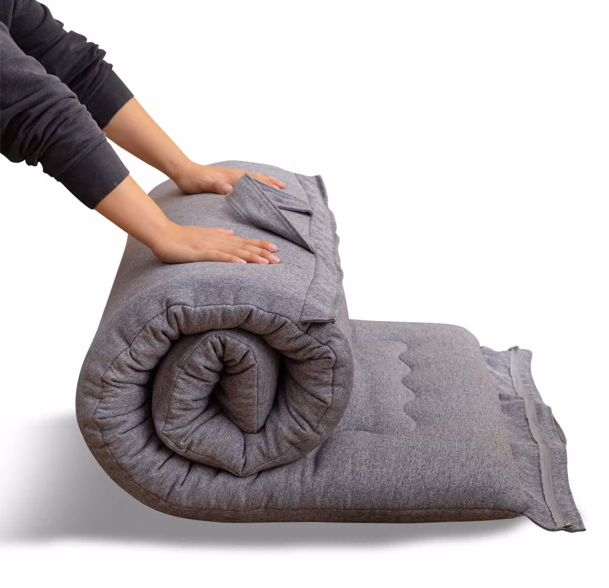 Materasso da futon pieghevole, 71x190 cm, ipoallergenico, in schiuma ad alta densità, colore grigio