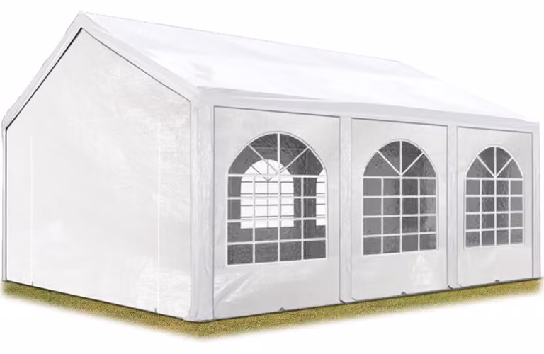 TOOLPORT Tendone per feste 4x6 m Gazebo party per sagre, mercati 450 N bianco impermeabile protezione UV