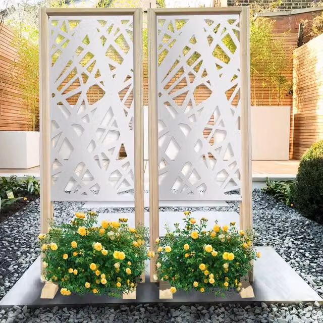 Separè Paravento Modulabile DIAGONAL LARGE Signorbit in Legno e PVC Bianco L: 70 cm, H: 190 cm – 1