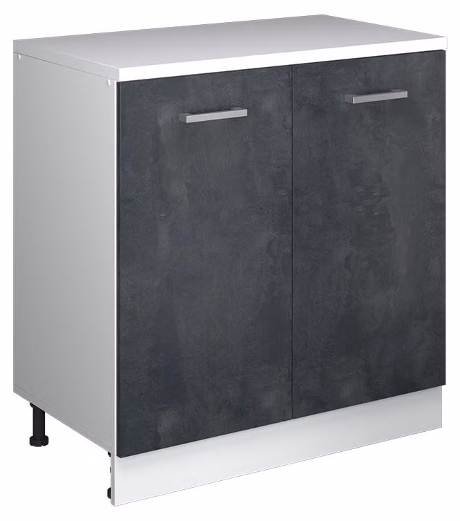 Mobile cucina sottotetto Vicco R-Line Calce nera 80 cm senza inclinazione con 2 ante, Model 61822