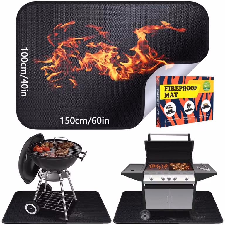 Omgoods - Rivestimento refrattario 100x150 cm - Tappetino resistente al calore per uso esterno
