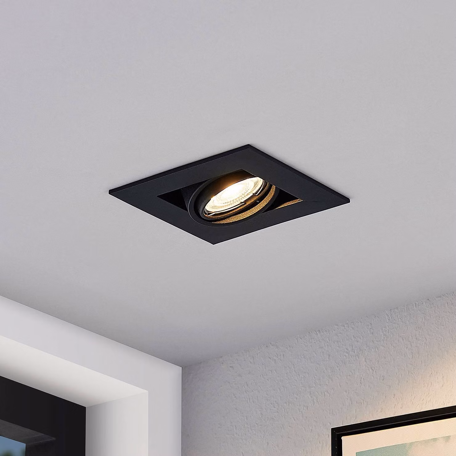 Arcchio Taneja Luci da incasso, 1 luce, nero Arcchio, dimmerabile, Nero, Soggiorno / Sala da pranzo, Metallo, Moderno, Faretto da incasso