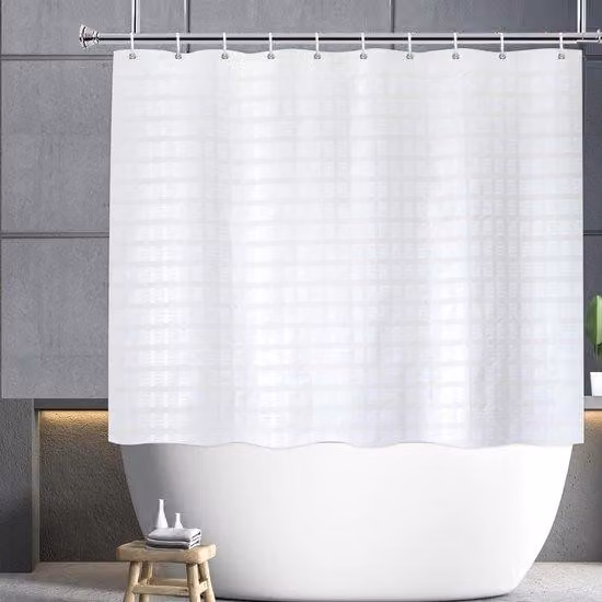Piccola copertura per piscina con protezione antimuffa, robusta chiusura a scatto e struttura impermeabile, dimensioni 180 cm x 170 cm, motivo geometrico bianco.