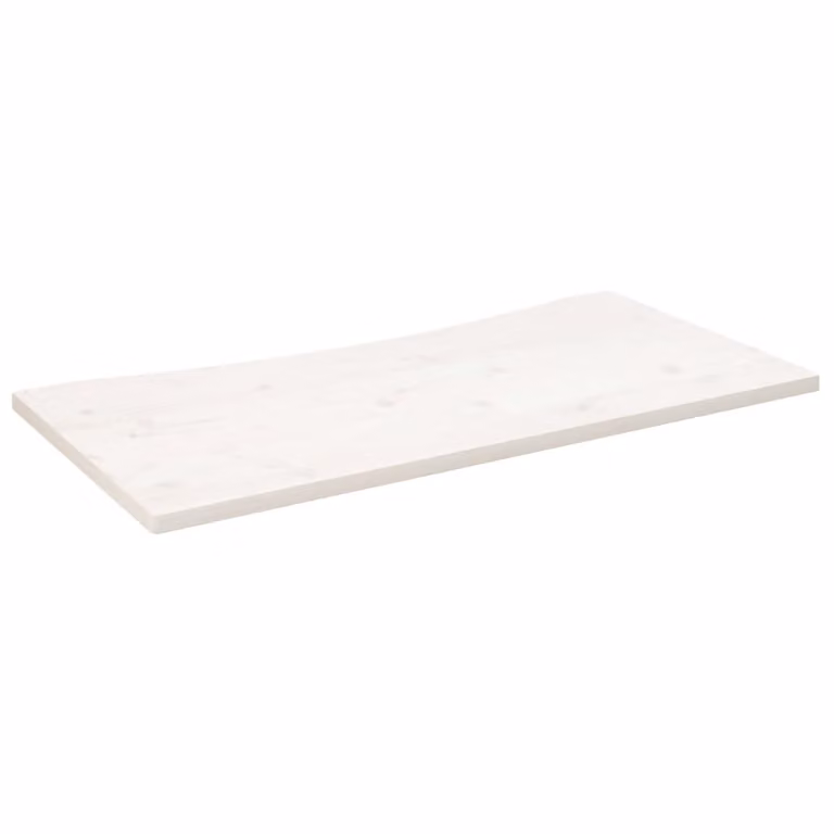 Piano Scrivania Bianco 100x50x2,5 cm in Legno Massello di Pino